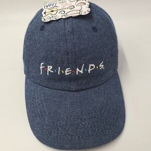 Friends Hat Strapback (Fits Small) Blue Denim TV Show Television Casual Logo Men